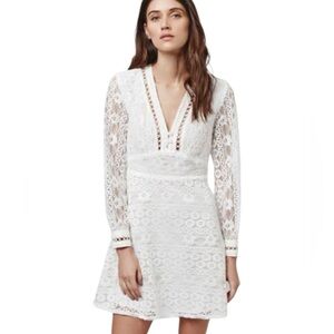 A1. Topshop Long Sleeve White Lace Mini Dress